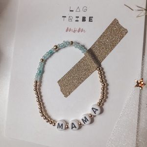 SAGED MAMA 24K Gold Plated+Glass Seed Bracelet